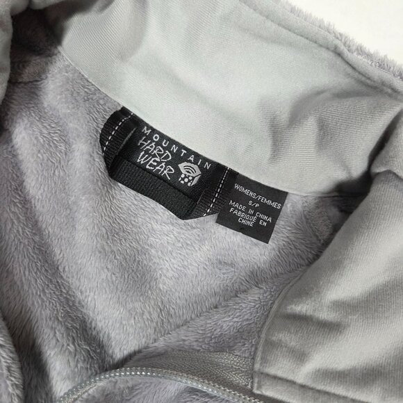 Mountain Hardwear Vest Womens Small Gray Classic Pyxis Fleece Furry Soft Zip Up - Picture 3 of 10